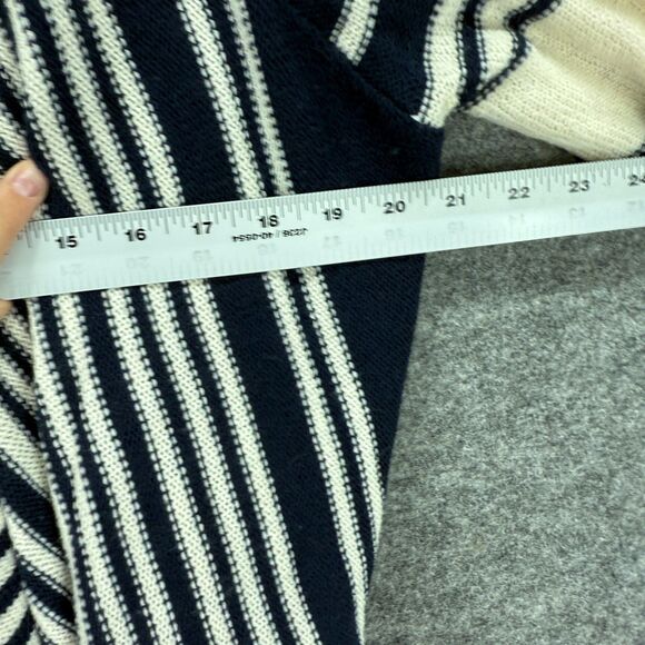 Pink Rose Cardigan Women M Medium Blue Striped Open Front Long Sleeve Acrylic - Picture 5 of 7